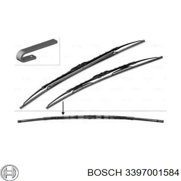 Comprar 3397001584 Bosch Juego de escobillas de luna delantera, 2 piezas