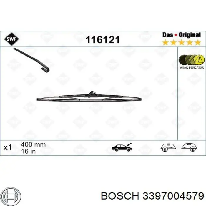 Comprar 3397004579 Bosch Limpiaparabrisas traseros