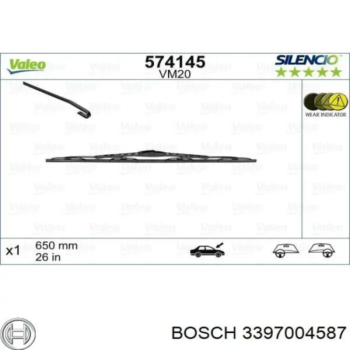 Escobilla del limpiaparabrisas del lado del conductor Mitsubishi MR472595 precio, desde 10,21 EUR