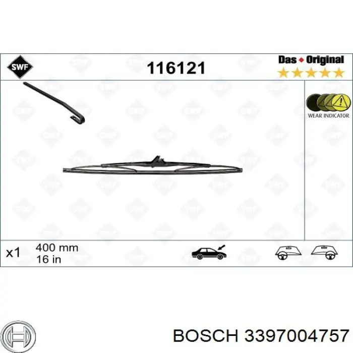 3397004757 Bosch Limpiaparabrisas trasero