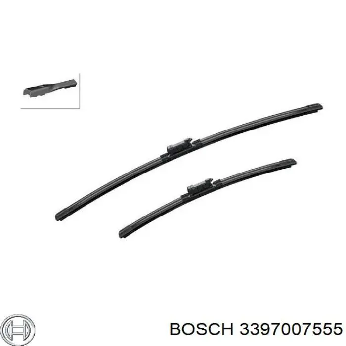 3397007555 Bosch juego de limpiaparabrisas de luna delantera, 2 piezas