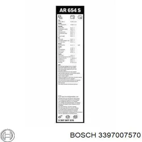 Comprar 3397007570 Bosch Juego de escobillas de luna delantera, 2 piezas