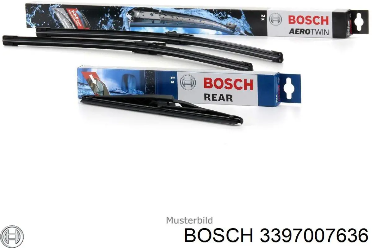 3397007636 Bosch juego de limpiaparabrisas de luna delantera, 2 piezas