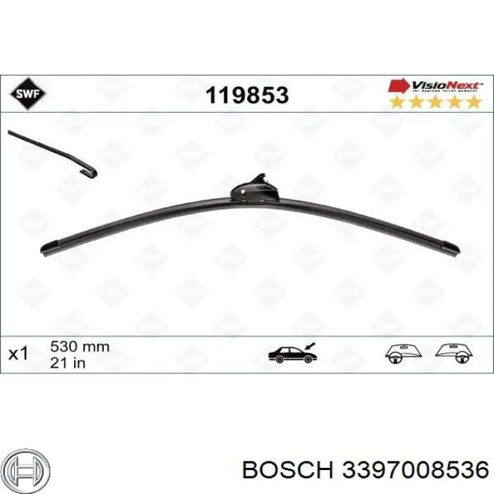 3397008536 Bosch Escobilla del limpiaparabrisas del lado del pasajero