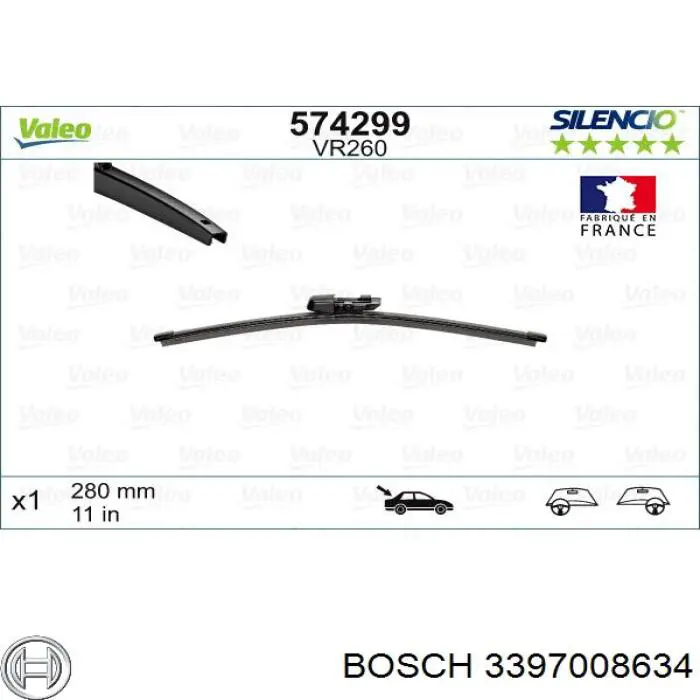 3397008634 Bosch Limpiaparabrisas trasero