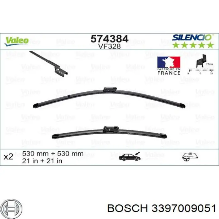 Escobillas delanteras Bosch 3397009051 precio, desde 20,64 EUR