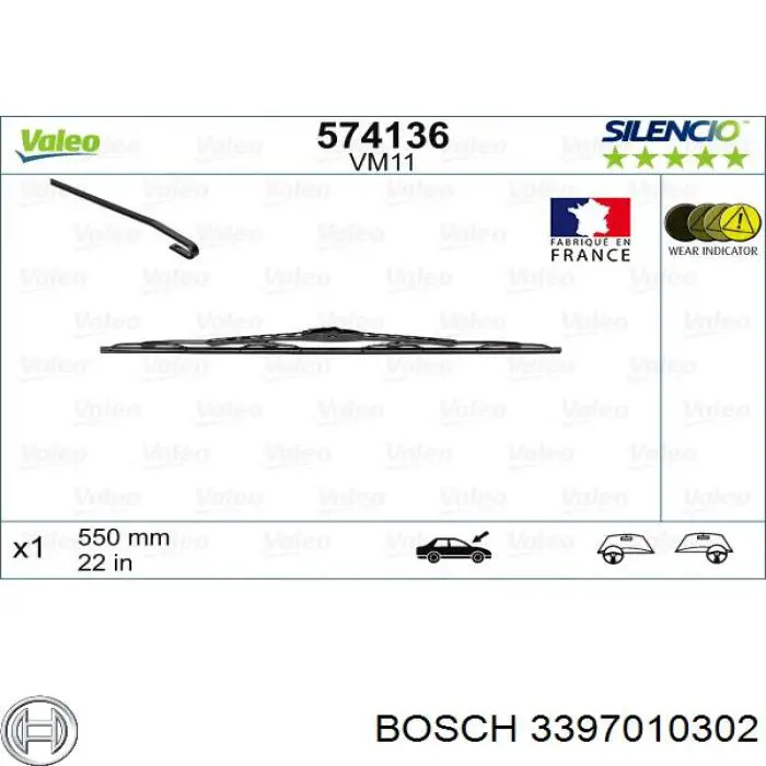 Escobillas delanteras Bosch 3397010302 precio, desde 56,09 EUR