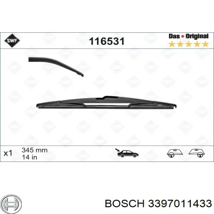 Escobilla del limpiaparabrisas trasero Bosch 3397011433 precio, desde 5,26 EUR