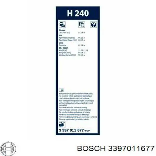 Escobilla del limpiaparabrisas trasero Bosch 3397011677 precio, desde 6,38 EUR