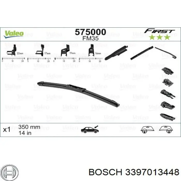 3397013448 Bosch limpiaparabrisas de luna delantera copiloto