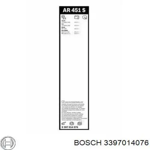 Escobillas delanteras Bosch 3397014076 precio, desde 54,46 EUR