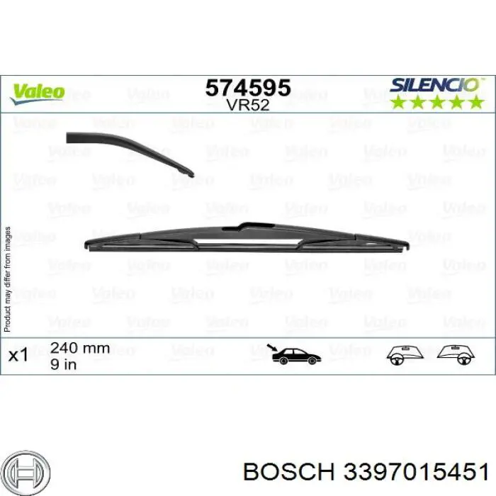 3397015451 Bosch limpiaparabrisas de luna trasera