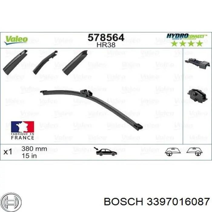 Escobilla del limpiaparabrisas trasero Bosch 3397016087 precio, desde 6,63 EUR