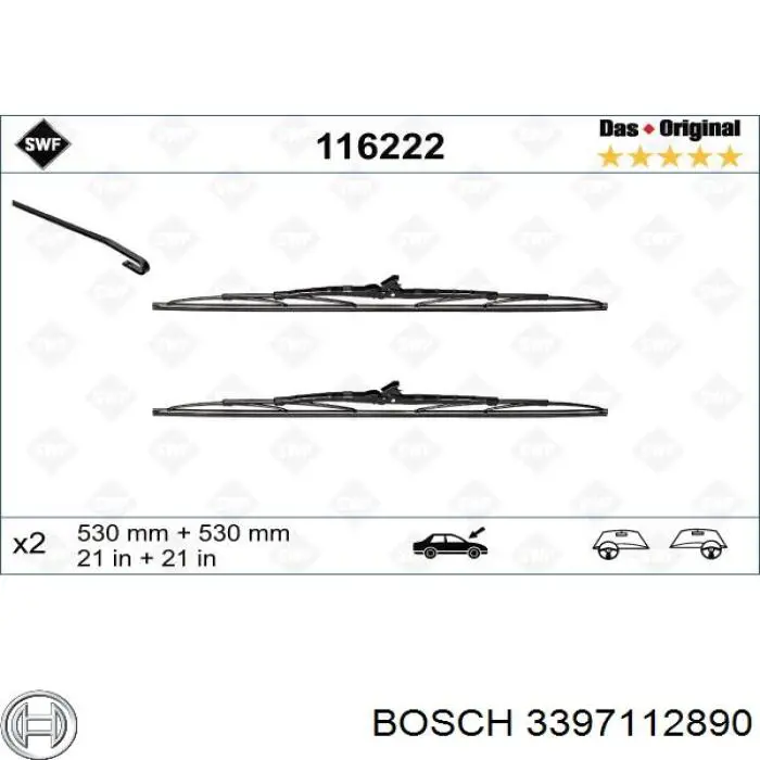 3397112890 Bosch limpiaparabrisas de luna delantera conductor
