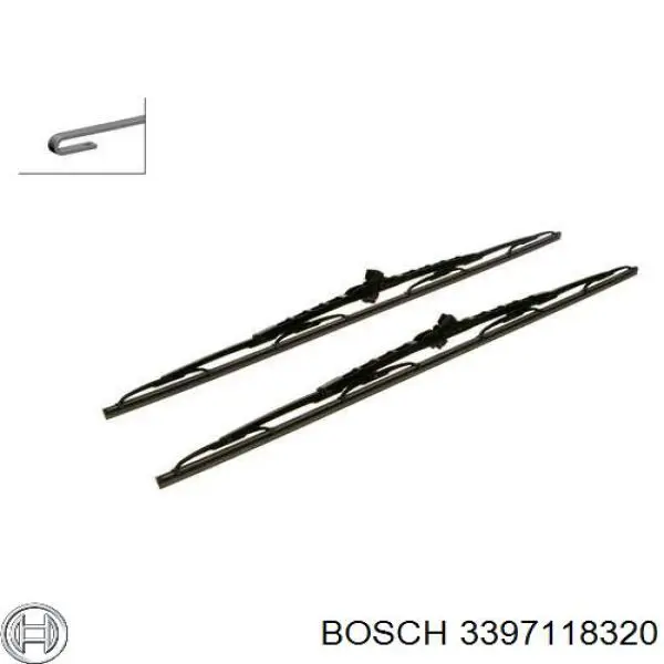 3 397 118 320 Bosch goma del limpiaparabrisas lado conductor