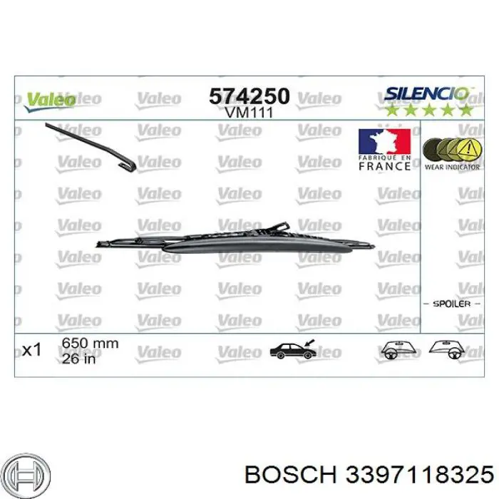 Juego de limpiaparabrisas de luna delantera, 2 piezas KIA Rio 3 UB