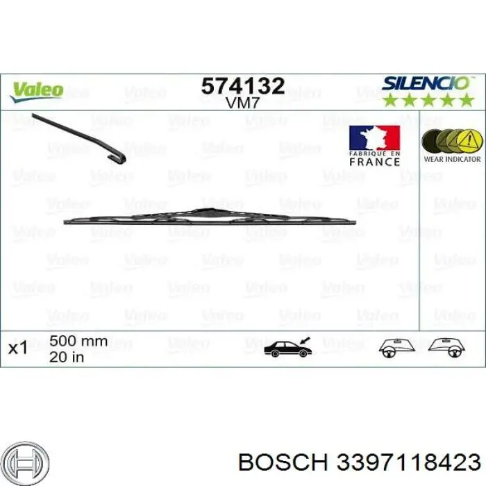 Limpiaparabrisas delanteras 3397118423 Bosch