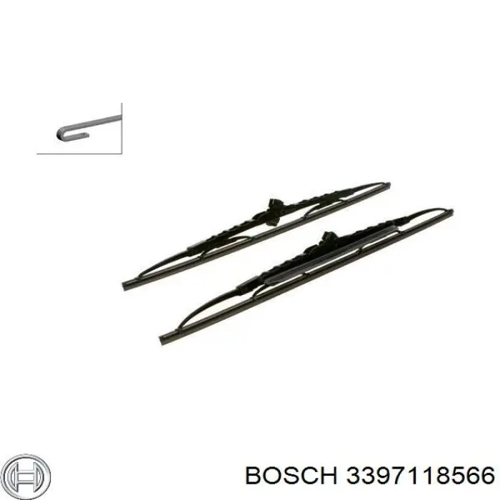 3 397 118 566 Bosch juego de limpiaparabrisas de luna delantera, 2 piezas