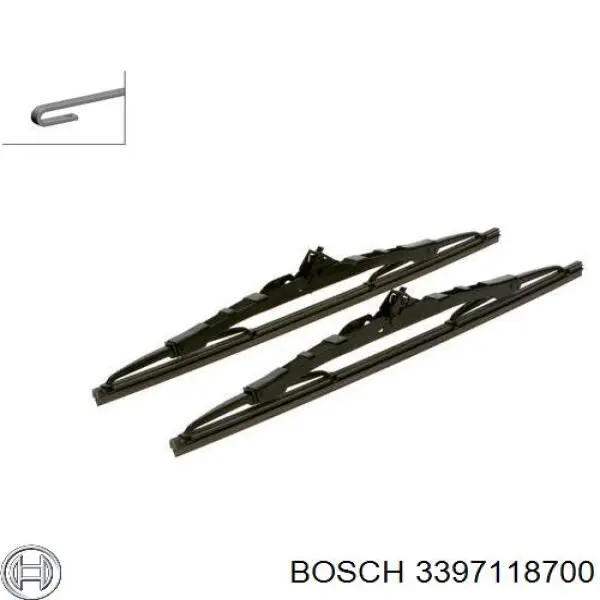 3397118700 Bosch juego de limpiaparabrisas de luna delantera, 2 piezas