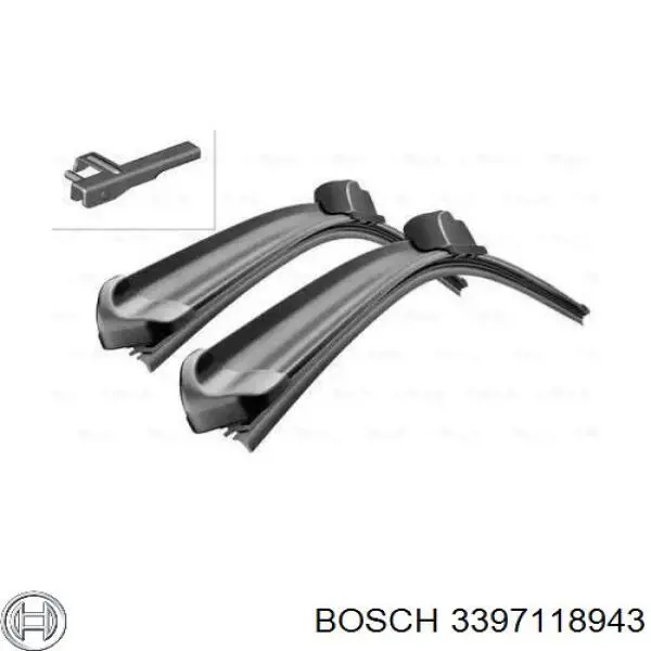 3397118943 Bosch juego de limpiaparabrisas de luna delantera, 2 piezas