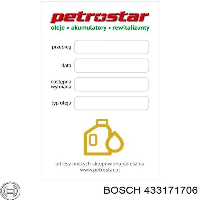 0433171706 Bosch pulverizador inyector