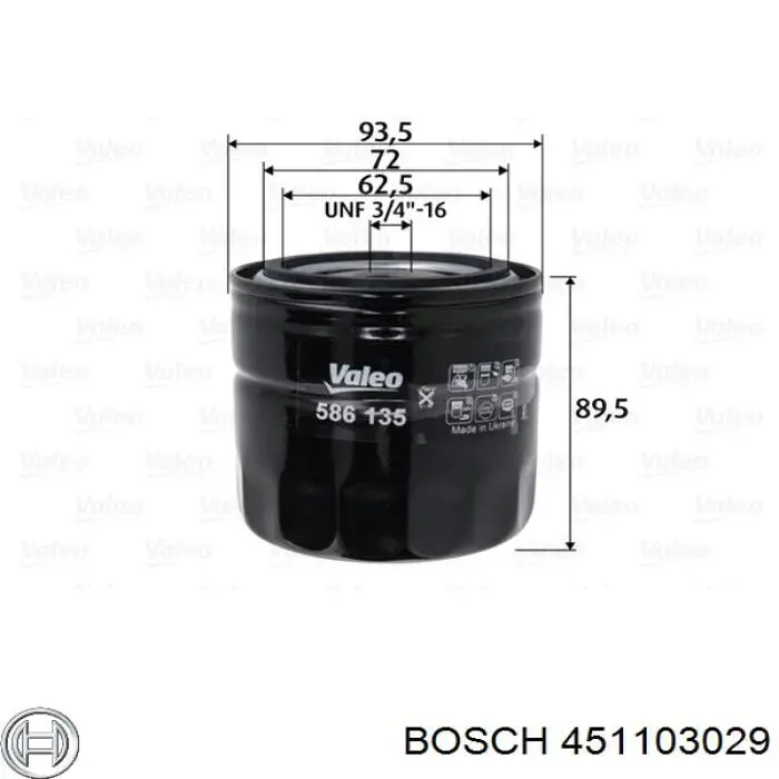 451103029 Bosch filtro de aceite