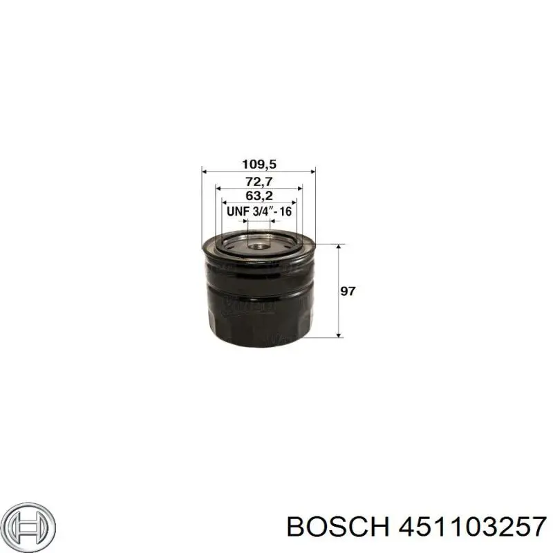 451103257 Bosch filtro de aceite