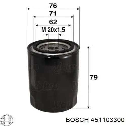451103300 Bosch filtro de aceite