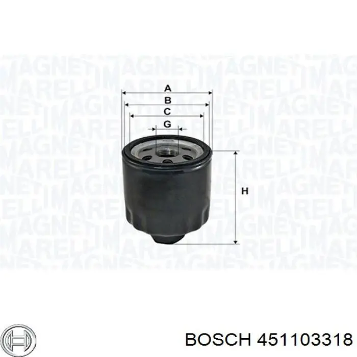 Filtro de aceite 451103318 Bosch