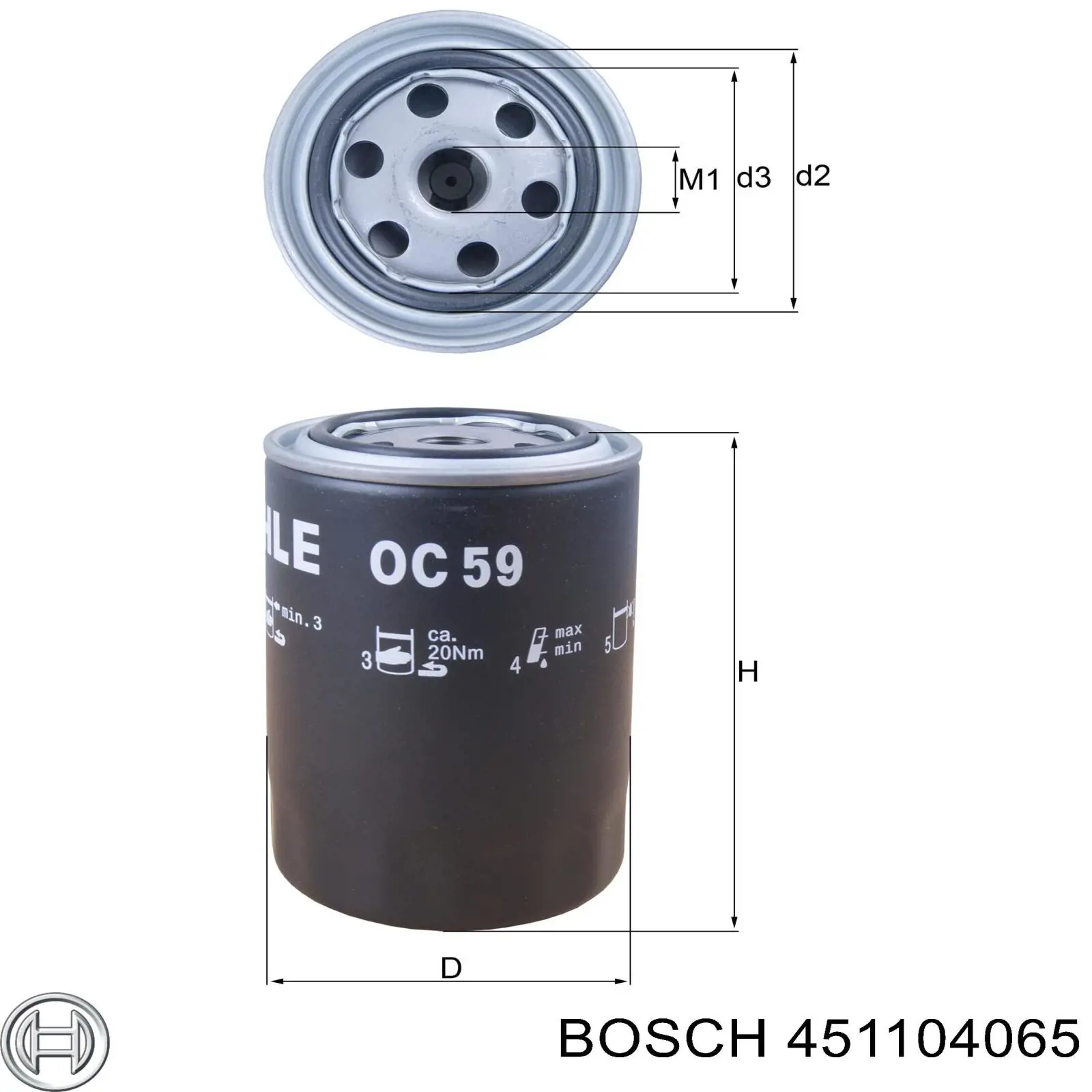 451104065 Bosch filtro de aceite