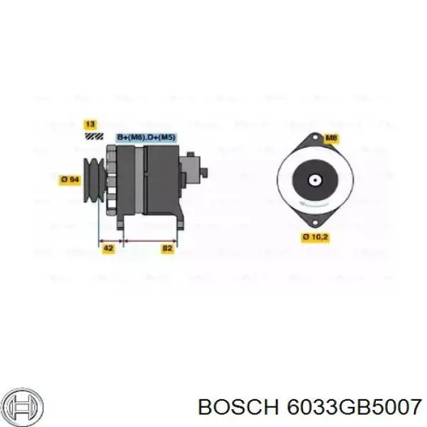 Alternador 6033GB5007 Bosch