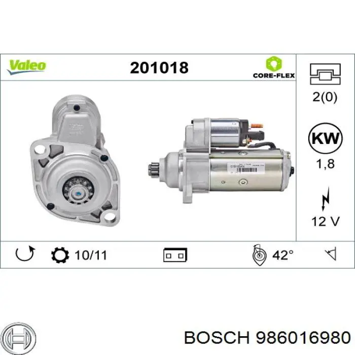 986016980 Bosch motor de arranque
