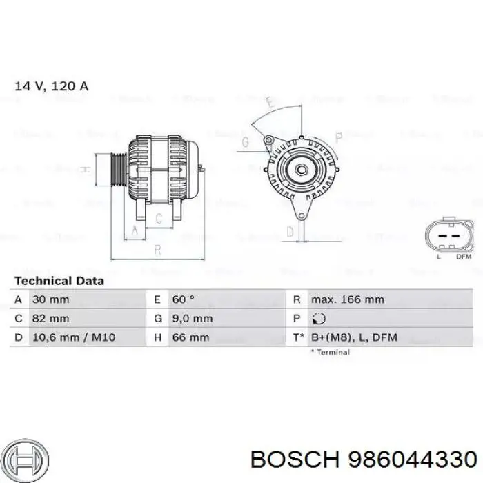 986044330 Bosch alternador