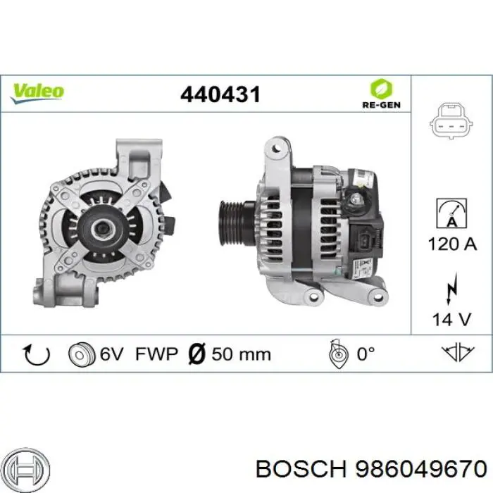 986049670 Bosch alternador