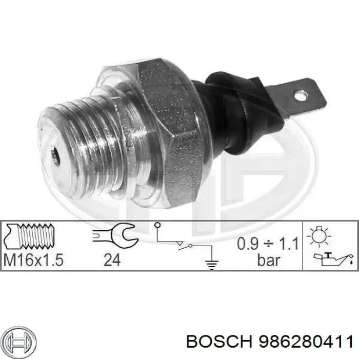 Generador de impulsos, cigüeñal  Bosch 986280411 precio, desde 21,87 EUR