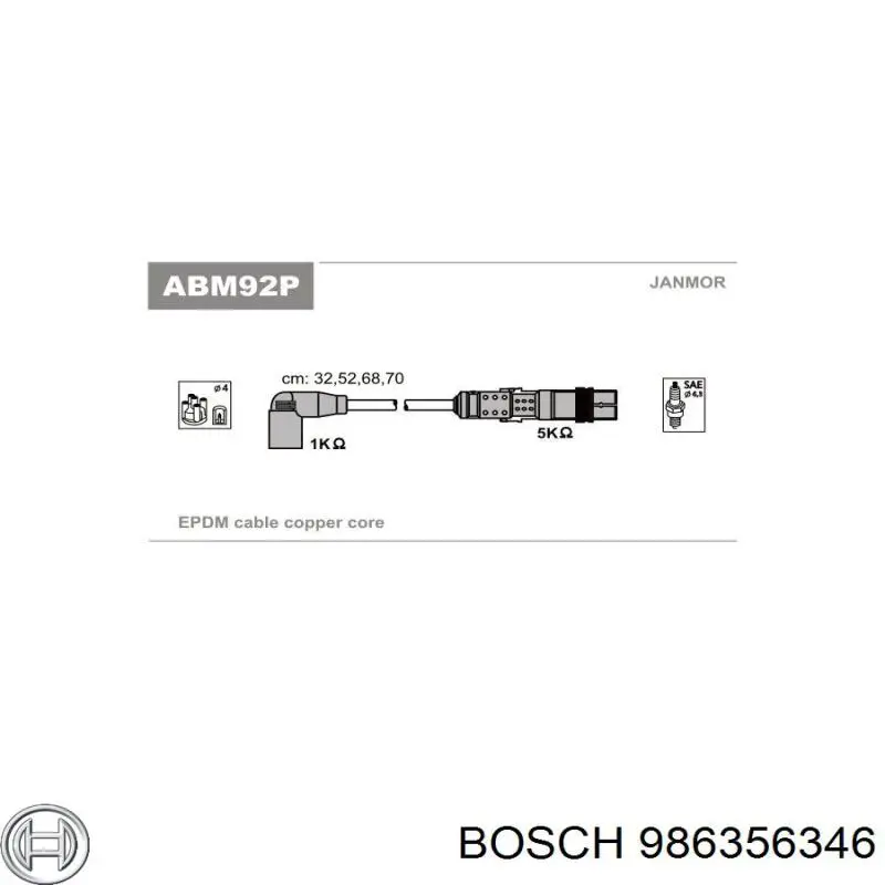 Comprar 986356346 Bosch Cable de bujía