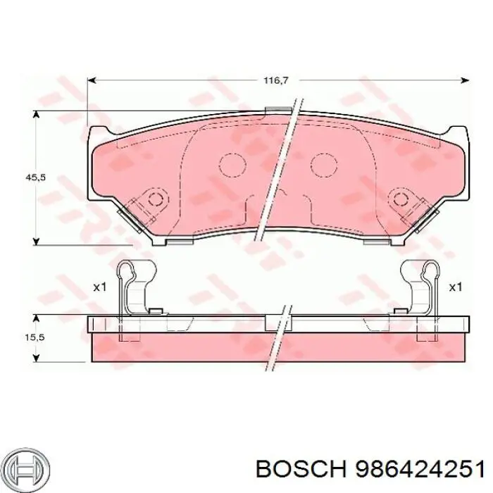 Pastillas freno delanteras Bosch 986424251 precio, desde 21,36 EUR