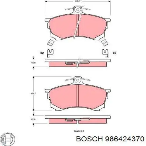 986424370 Bosch pastillas de freno delanteras