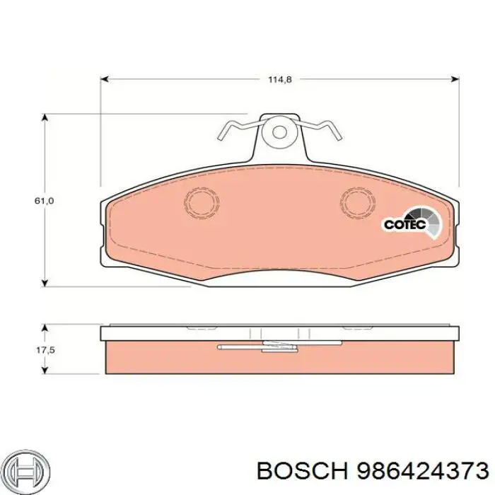 986424373 Bosch pastillas de freno delanteras