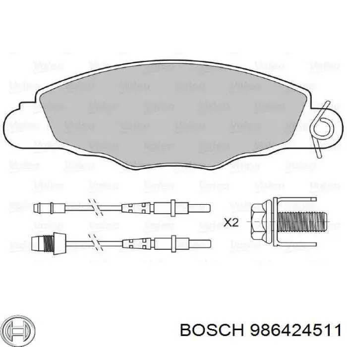 986424511 Bosch pastillas de freno delanteras