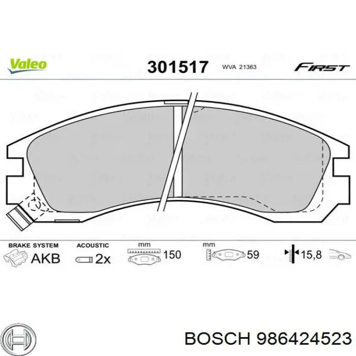 Pastillas freno delanteras Bosch 986424523 precio, desde 24,68 EUR