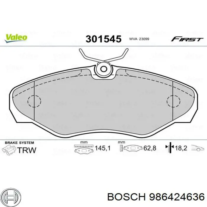 Pastillas de freno delanteras Renault Trafic 2 FL