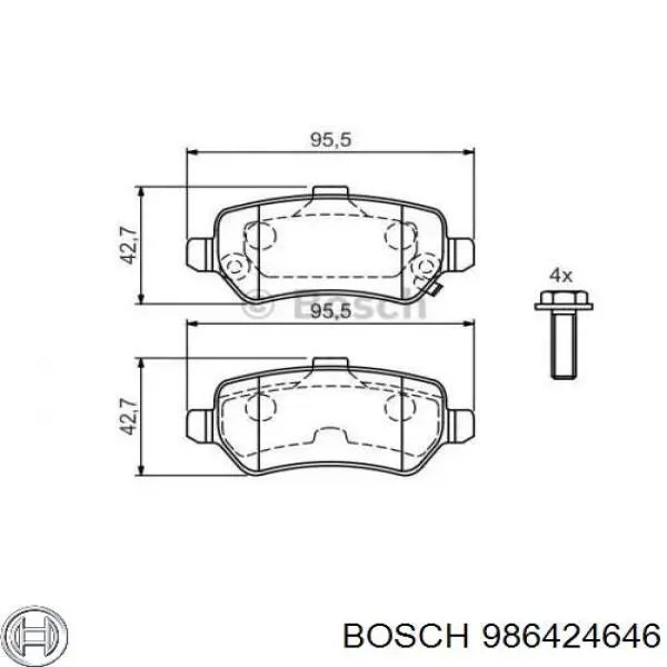 Pastillas de freno traseras 986424646 Bosch