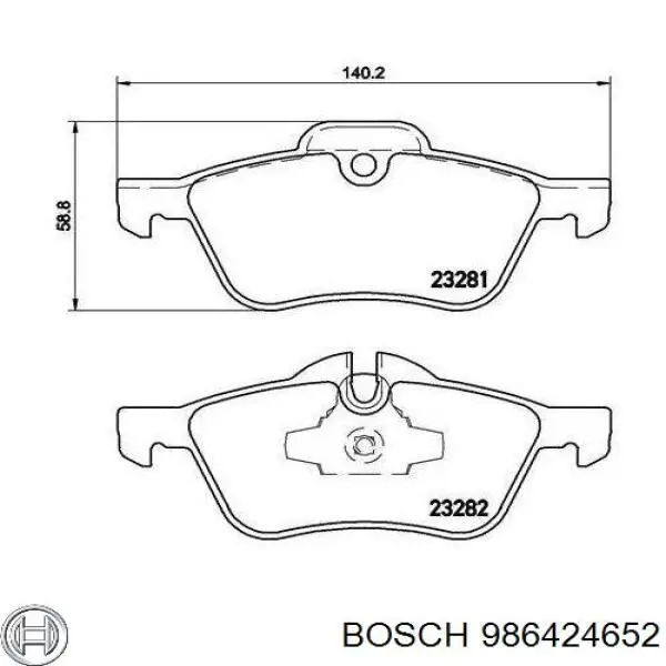 986424652 Bosch pastillas de freno delanteras