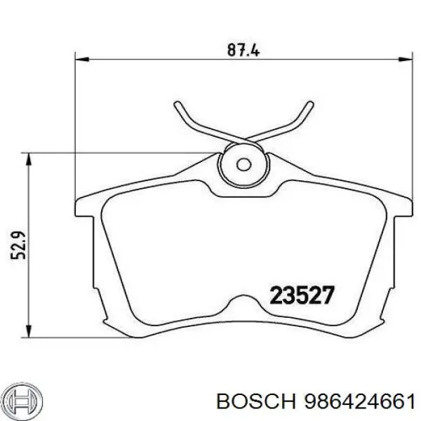 986424661 Bosch Pastillas freno traseras