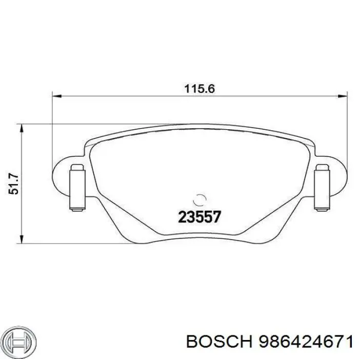 986424671 Bosch pastillas de freno traseras