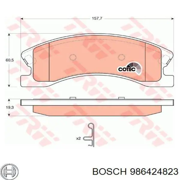 986424823 Bosch pastillas de freno delanteras