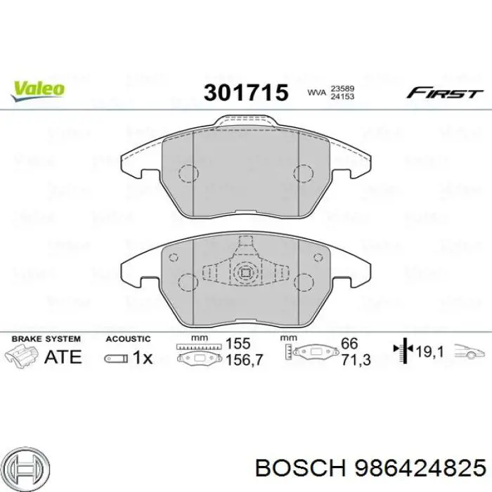 Pastillas freno delanteras Bosch 986424825 precio, desde 24,28 EUR