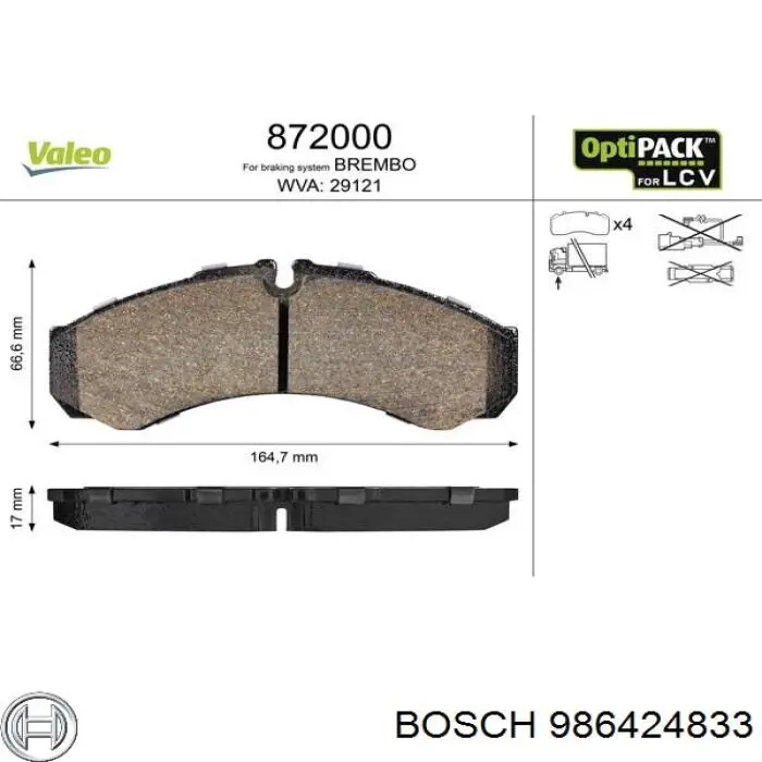 Pastillas freno delanteras Bosch 986424833 precio, desde 26,80 EUR
