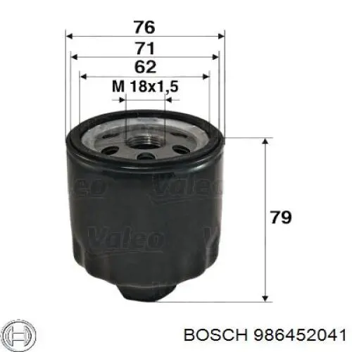 Filtro de aceite 986452041 Bosch